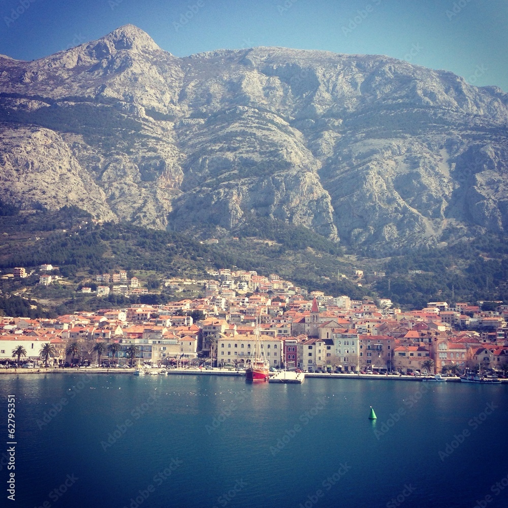 View at Makarska from sea