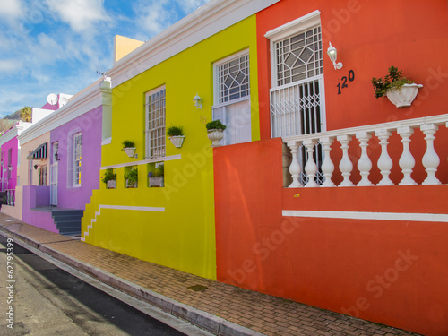 Perspective view of Bo Kaap District, Cape Town, South Africa