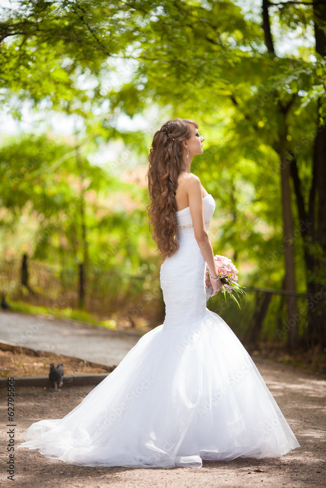 Beautiful bride in wedding day In bridal dress. newlywed woman Beautiful bride in wedding day In bridal dress. newlywed woman