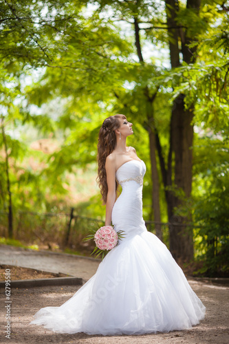 Beautiful bride in wedding day In bridal dress. newlywed woman