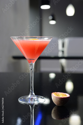 Fresh cocktail on the dark background