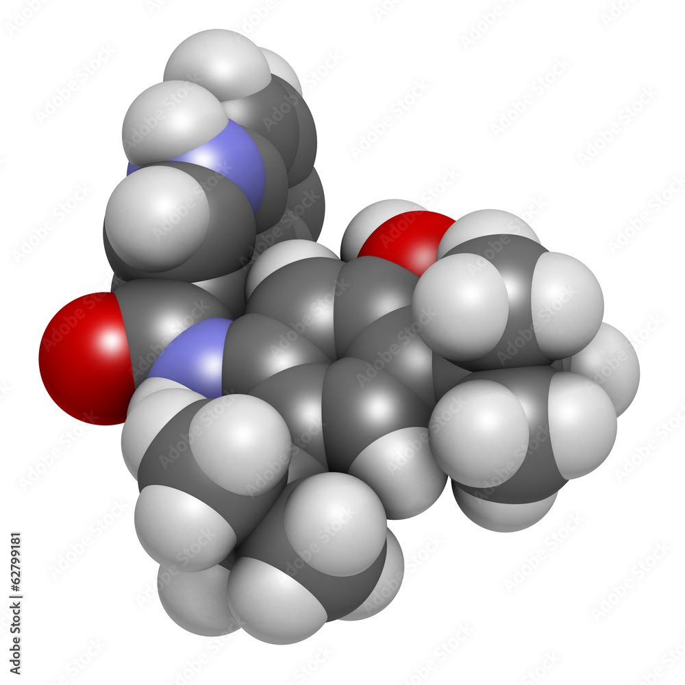 Ivacaftor cystic fibrosis drug molecule. Ivacaftor cystic fibrosis drug molecule.