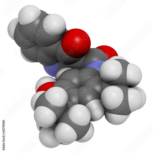 Ivacaftor cystic fibrosis drug molecule.