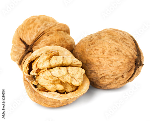walnuts isolated on the white background