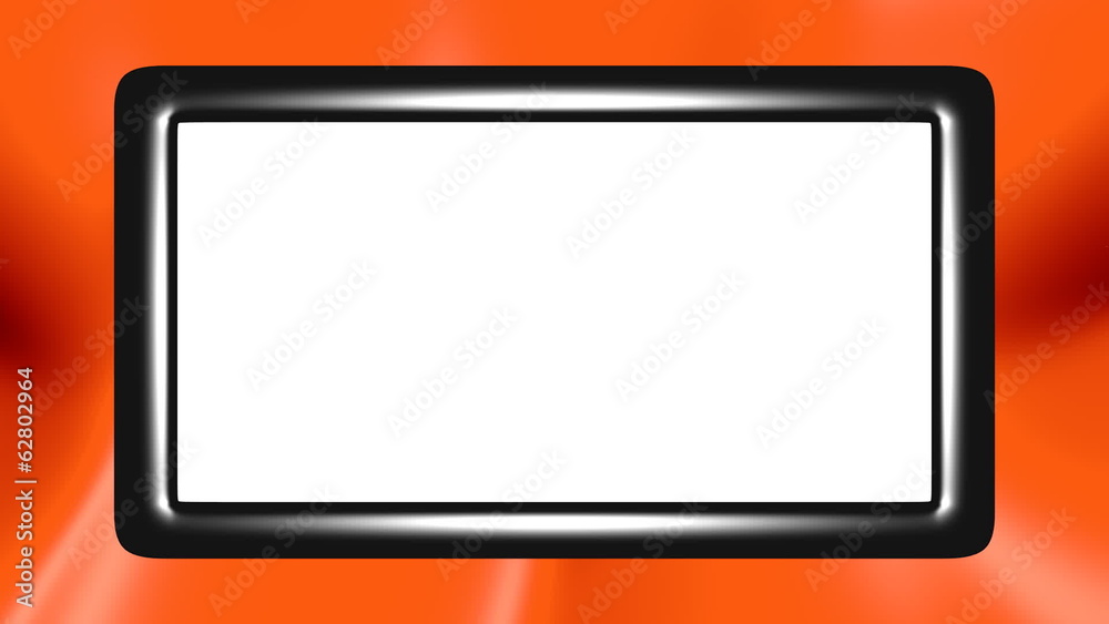3D frame with orange moved background