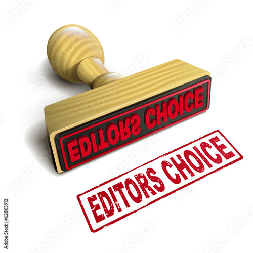 stamp editors choice with red text on white