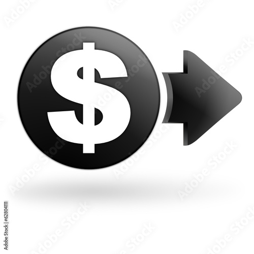 dollars sur bouton noir