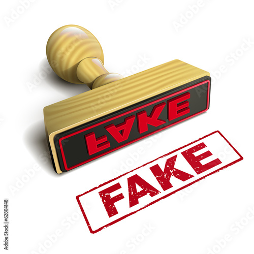 stamp fake with red text on white