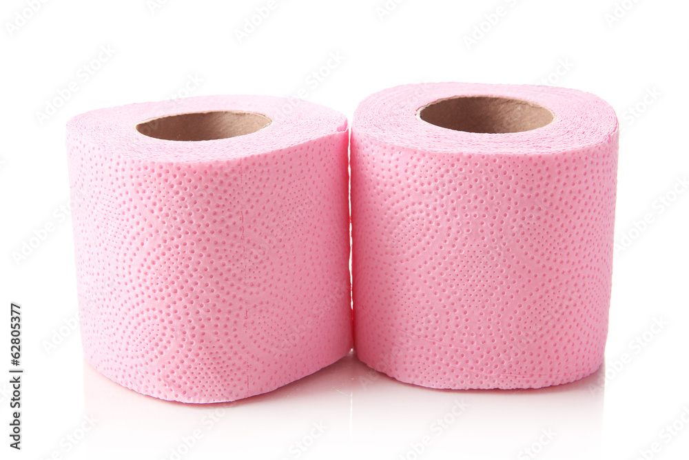 Color toilet paper rolls isolated on white Color toilet paper rolls isolated on white