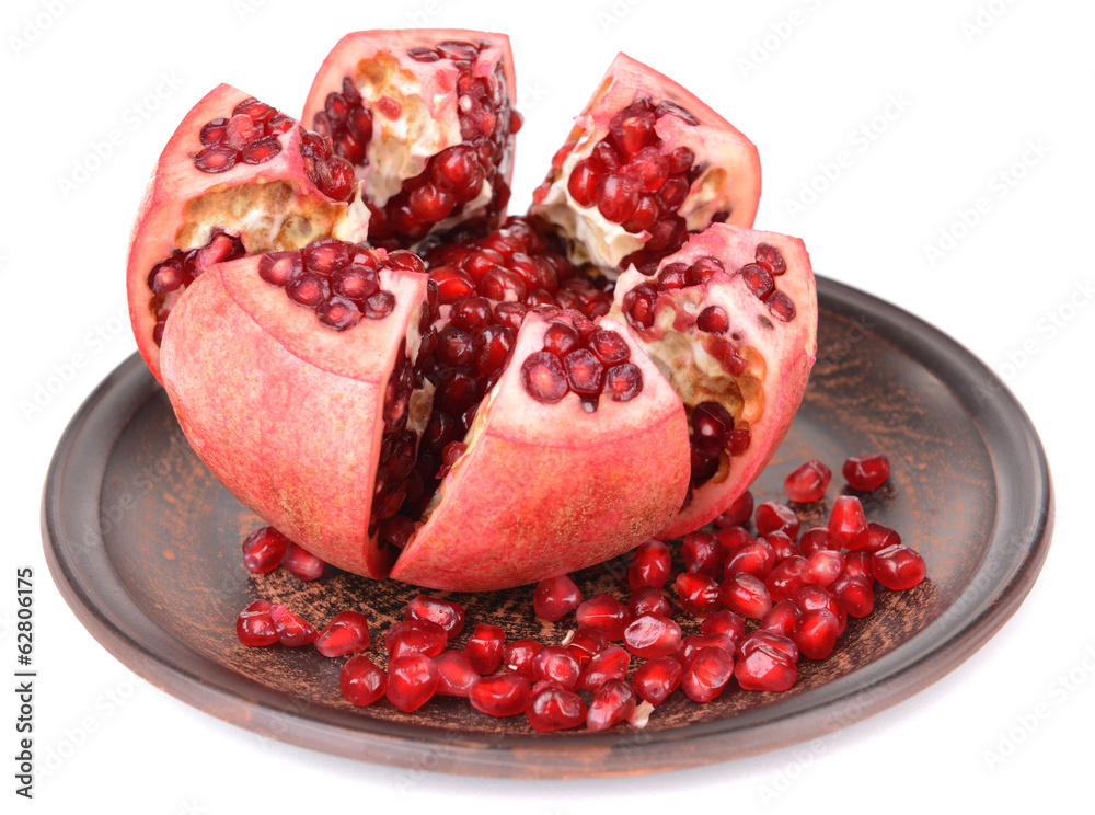 Ripe pomegranate isolated on white Ripe pomegranate isolated on white