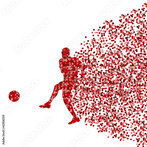 Soccer player winner vector background concept isolated  made of