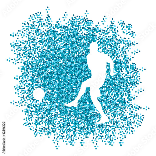 Soccer player winner vector background concept isolated made of