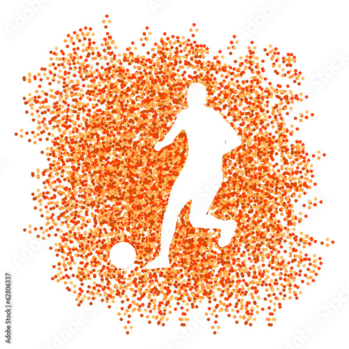 Soccer player winner vector background concept isolated made of