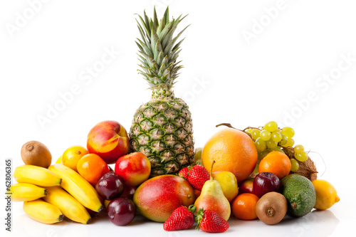 Exotic fruits isolated on white