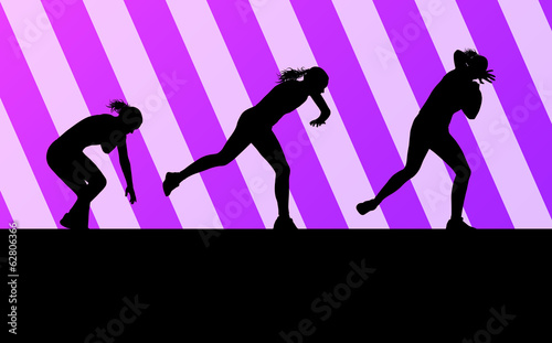 Athletic woman shot put vector background concept © kstudija