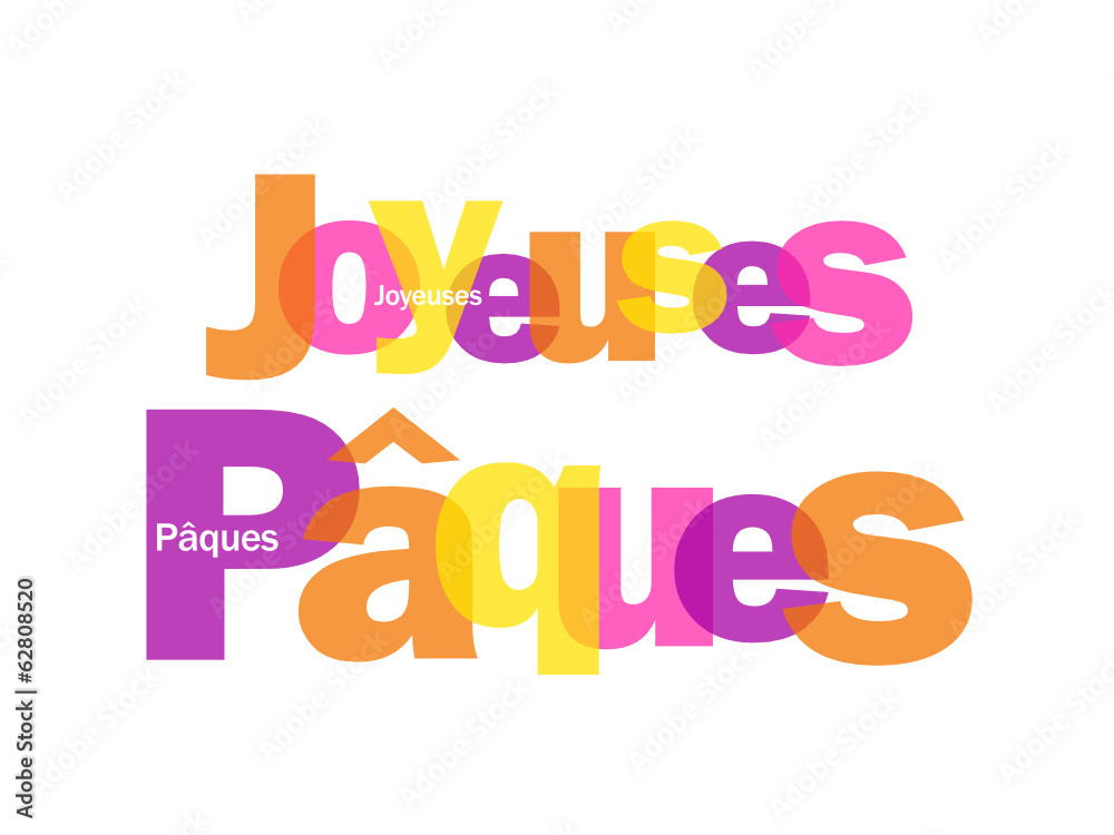Vecteur Stock Mosaïque de Lettres JOYEUSES PAQUES (carte joyeuses
