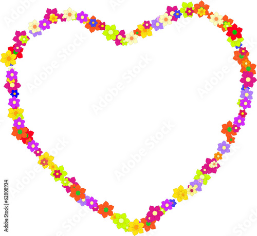 Heart vector made of colorful flowers on Mother's Day