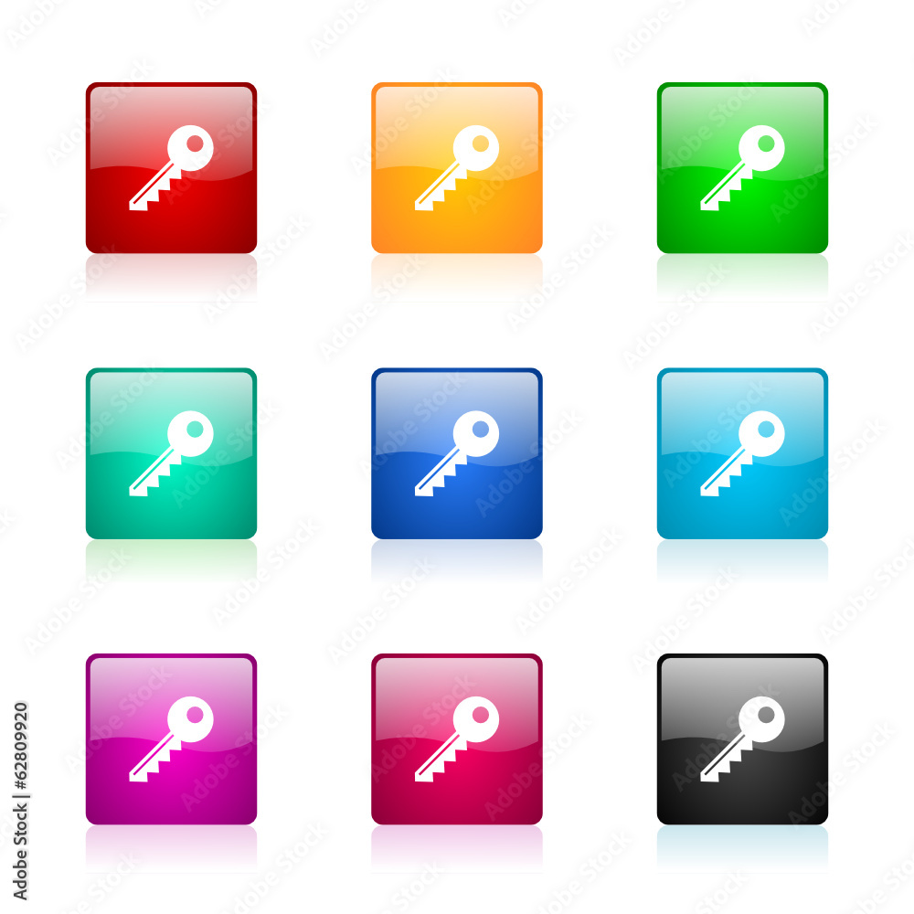key vector icons colorful set