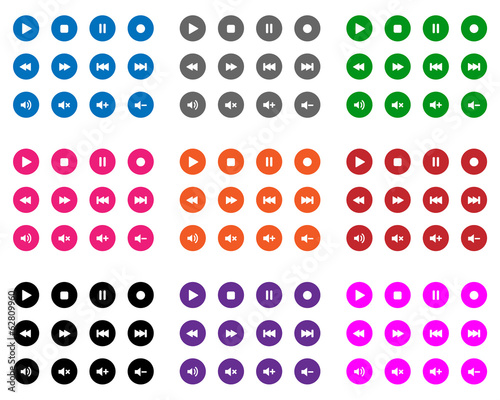 Flat multimedia icons