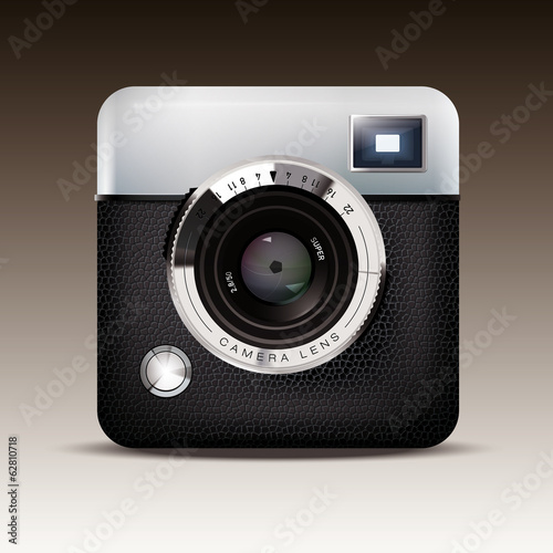 Retro Camera Icon Vector Illustration