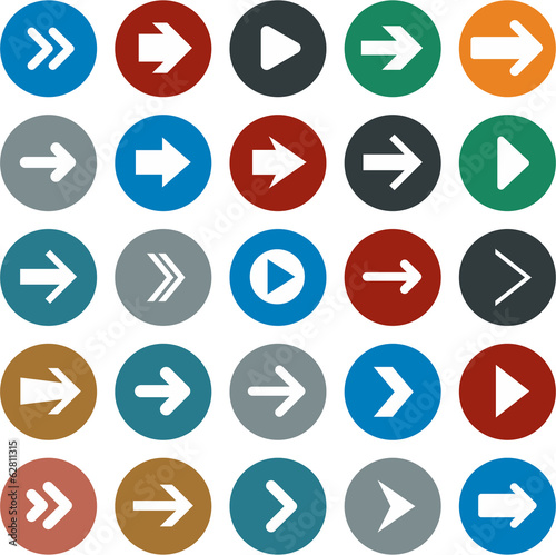 Flat arrow icons.