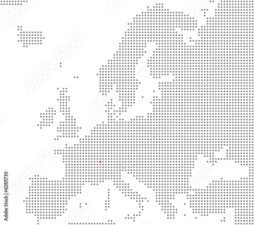Pixelkarte Europa: Bern liegt hier