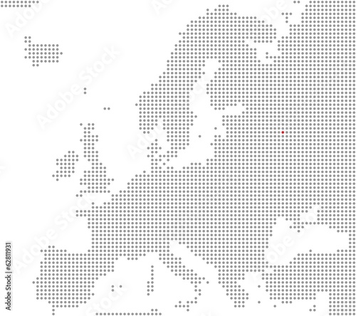Pixelkarte Europa: Moskau liegt hier