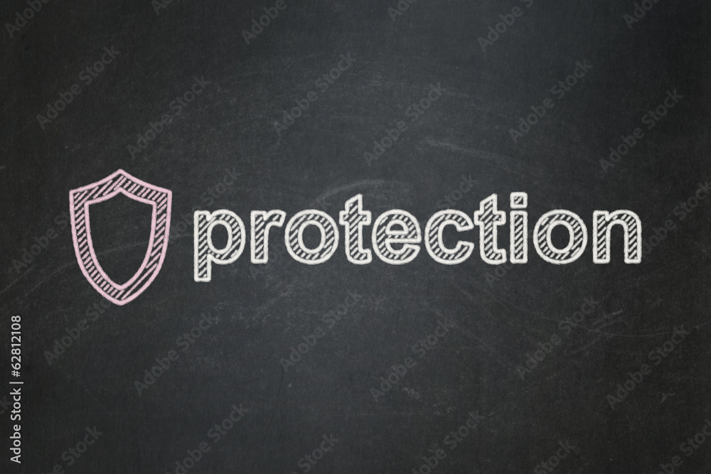 Obraz premium Protection concept: Contoured Shield and Protection on