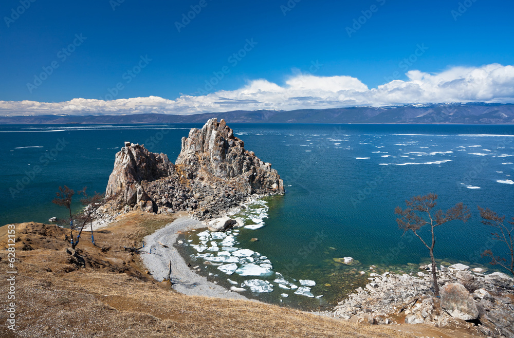 Baikal Lake. Olkhon Island in spring time Baikal Lake. Olkhon Island in spring time