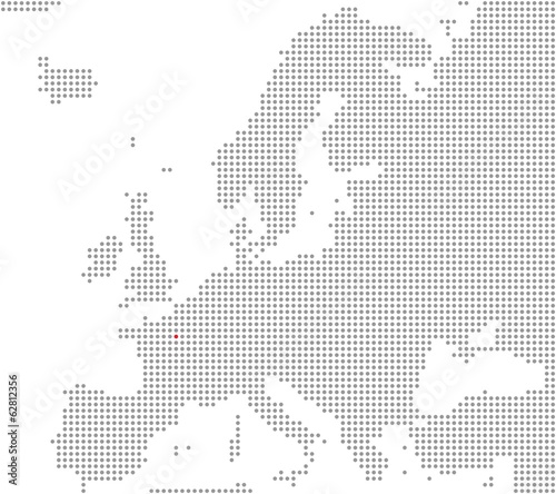Pixelkarte Europa: Paris liegt hier