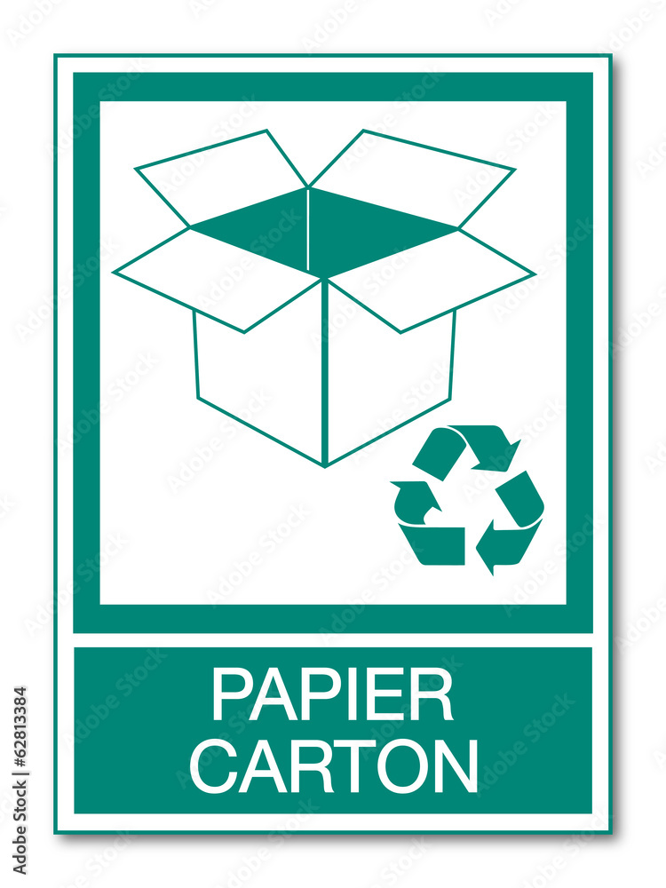 Vecteur Stock Panneau recyclage papier carton. | Adobe Stock