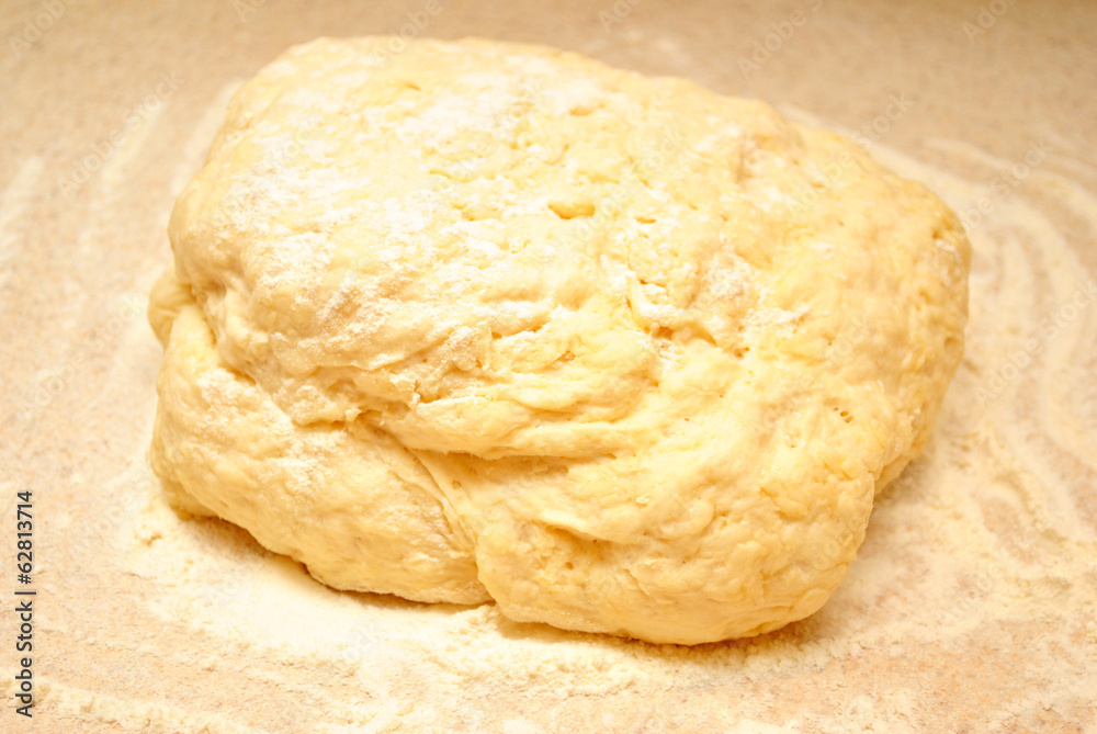 Raw Dough in Flour