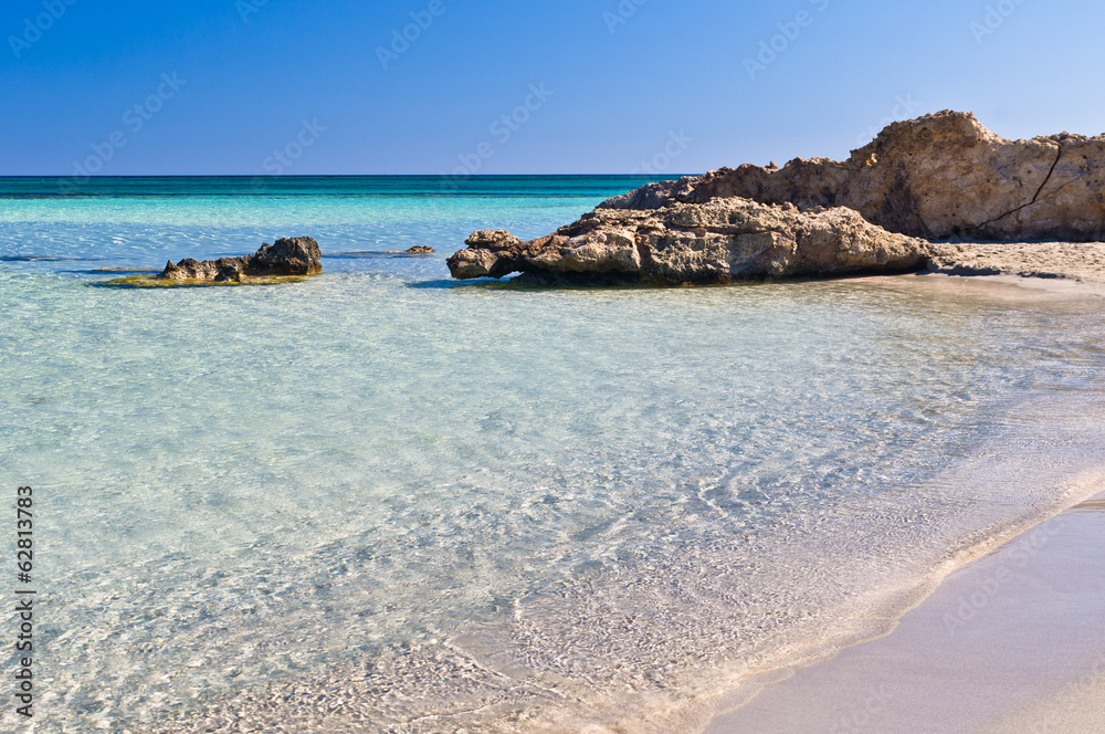 Detail of Elafonisi beach, island of Crete