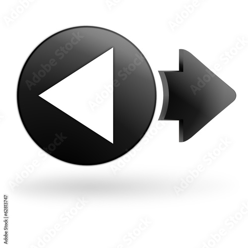 retour précédent sur bouton noir