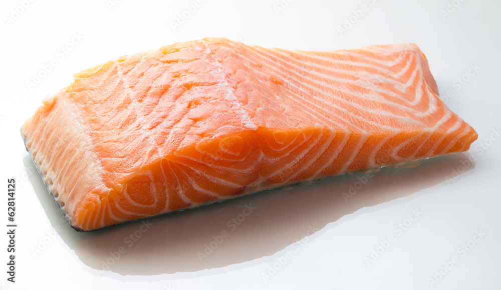 Raw salmon fillet