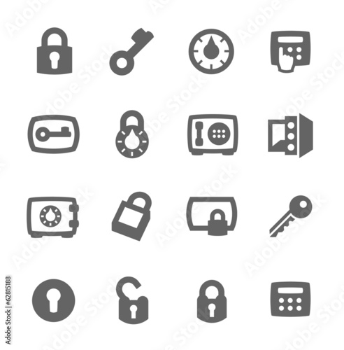 Keys and locks icons