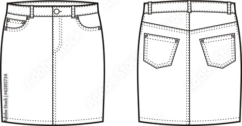 Vector illustration of women's jeans skirt