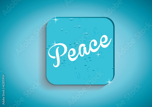 Peace-Word on blue vector button