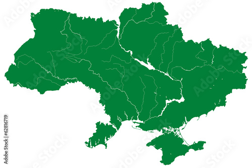 Silhouette map of Ukraine