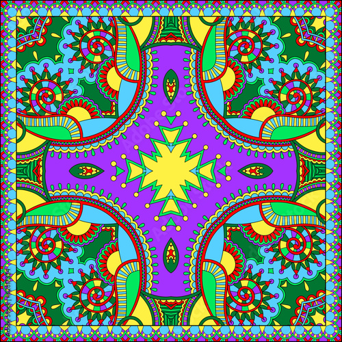 Traditional ornamental floral paisley bandanna