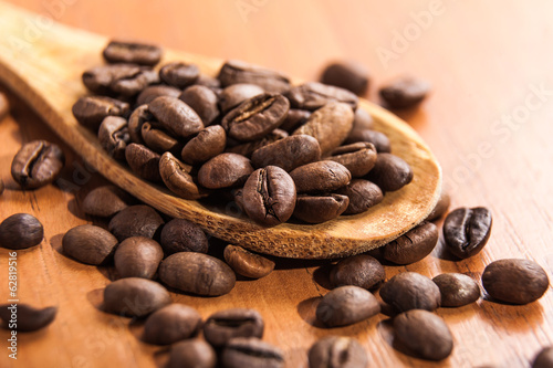 fried grains of black coffee
