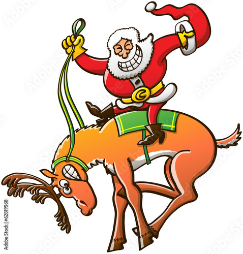 Santa Claus in a Christmas rodeo exhibition