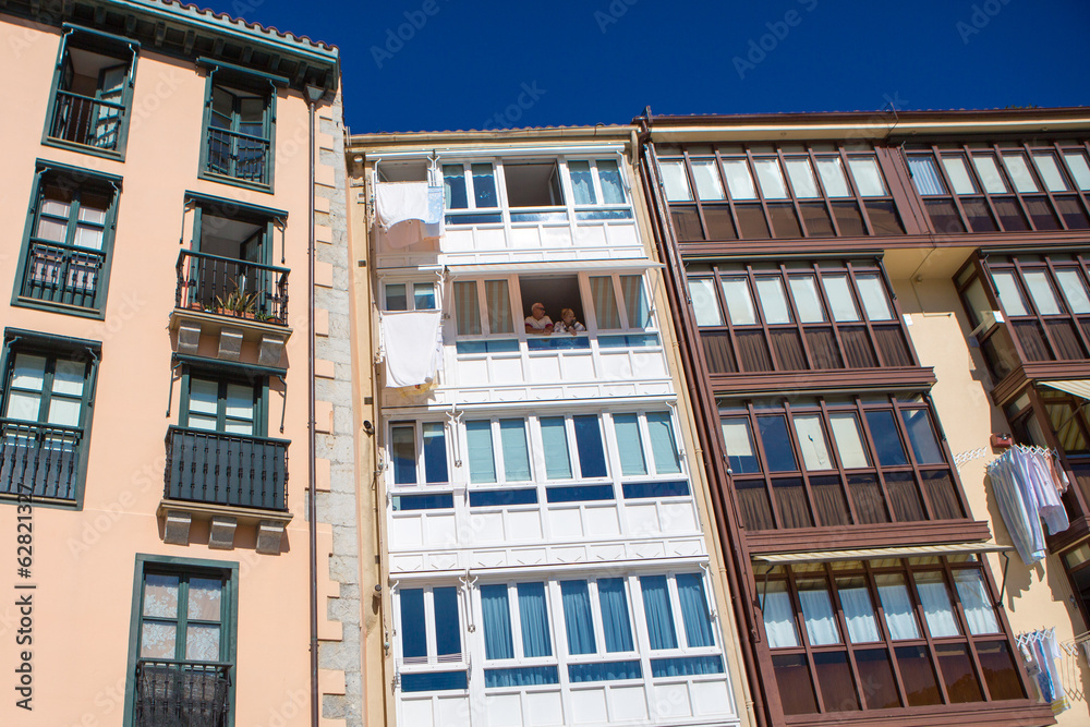 Detail of facades in Lekeitio