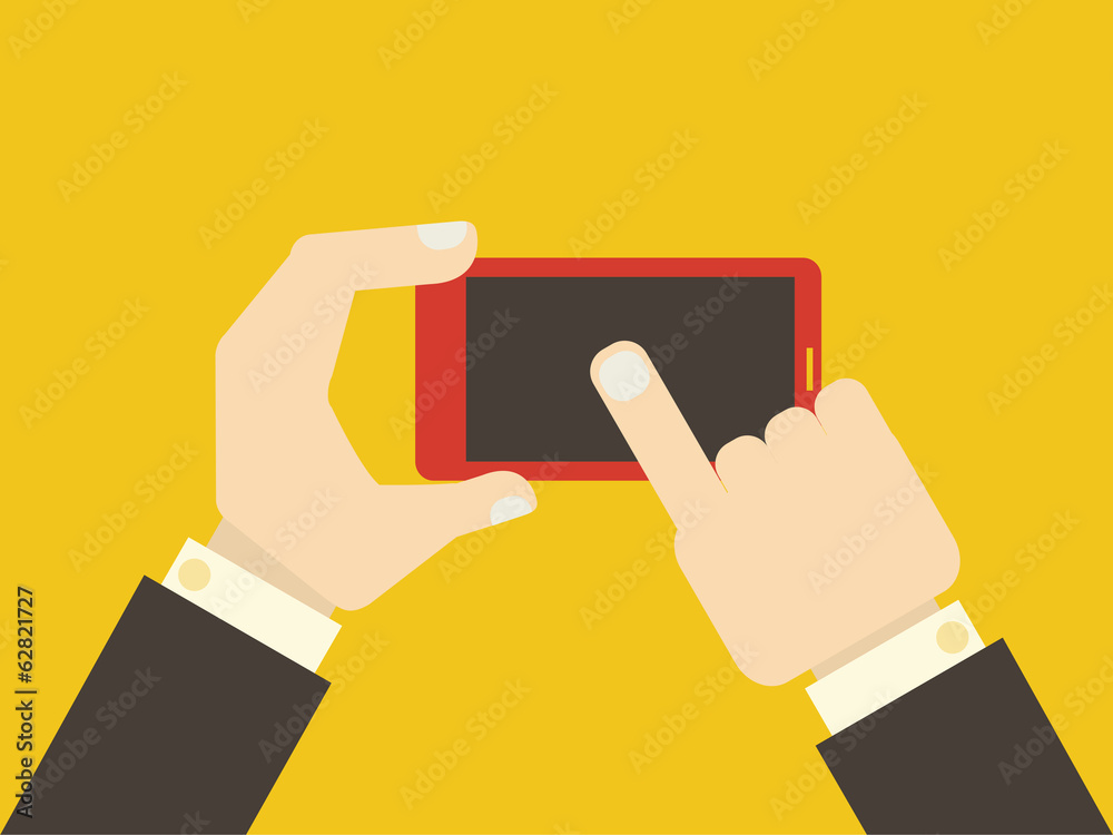 Flat Smartphone User with Shadow. Vector Illustration EPS 10. Flat Smartphone User with Shadow. Vector Illustration EPS 10.