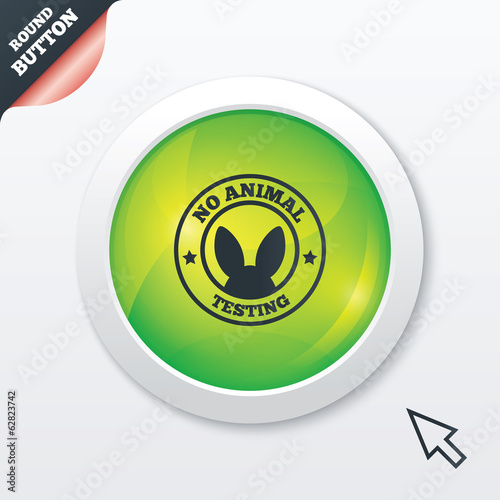 No animals testing sign icon. Not tested symbol