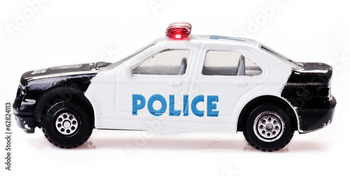 Toy police car with insignia