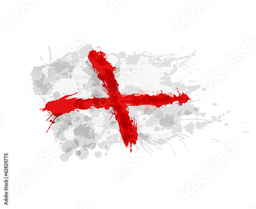 Flag of England made of colorful splashes