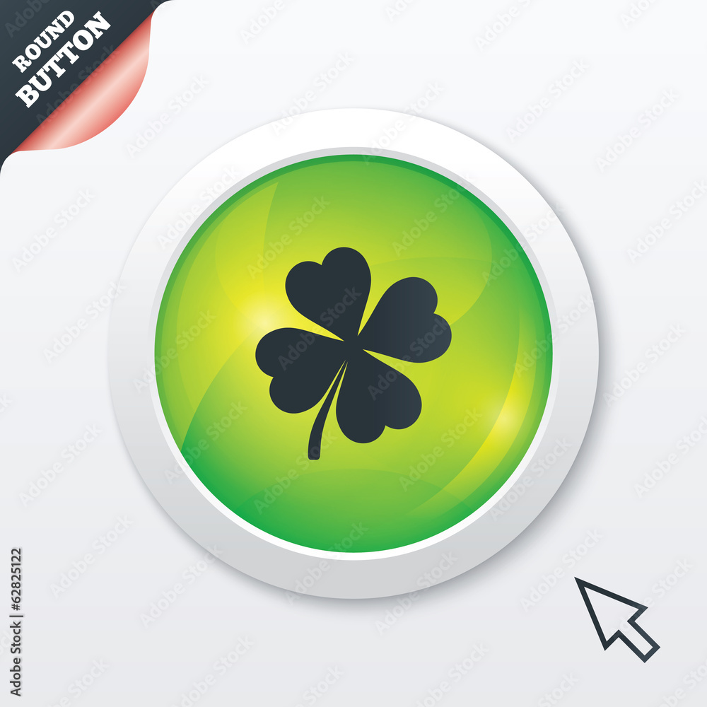 Clover with four leaves sign. St. Patrick symbol Clover with four leaves sign. St. Patrick symbol