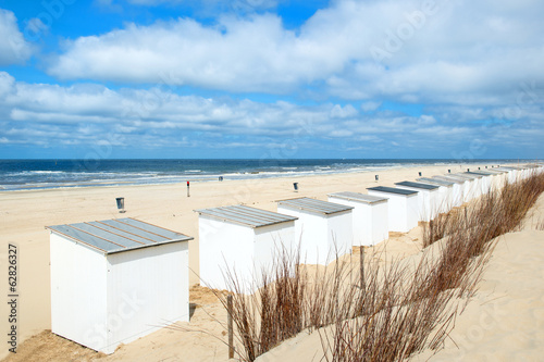 Blue beach huts at Texel photo
