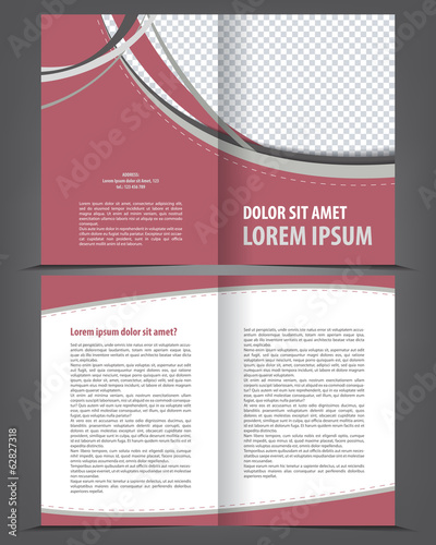 Vector empty bi-fold brochure print template design